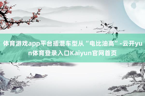 体育游戏app平台插混车型从“电比油高”-云开yun体育登录入口Kaiyun官网首页